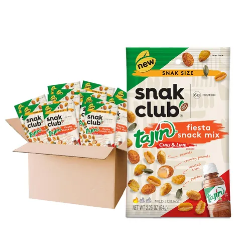Snak Club Tajin Fiesta Snack Mix, bolsas de 2.25 onzas (paquete de 12)