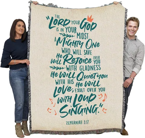 Miniatura 11 de Pure Country Weavers Great is Thy Faithfulness Blanket - Escrituras - Lamentaciones 3:23 - Tapiz cuadrado para regalo de regazo tejido de algodón