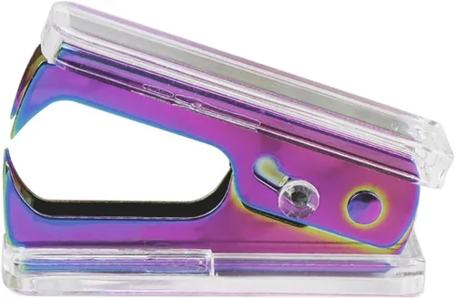 NatSumeBasics Lindo removedor de grapas de arcoíris, herramienta de extracción de grapas transparente para el hogar, oficina, escuela, accesorios de