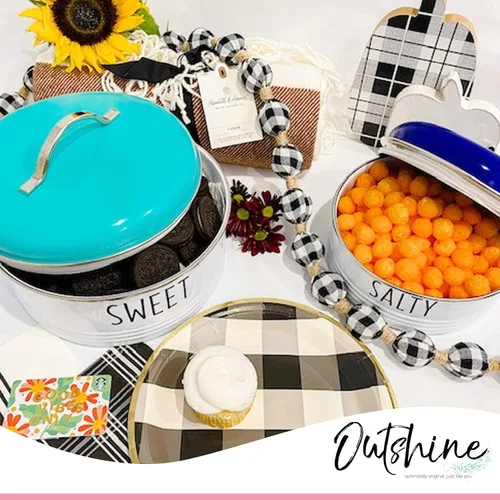 Miniatura 8 de OUTSHINE Tarro rústico para galletas con tapas herméticas, juego de 2 tarros de galletas de granja, color azul/menta, tarro de galletas de amigos