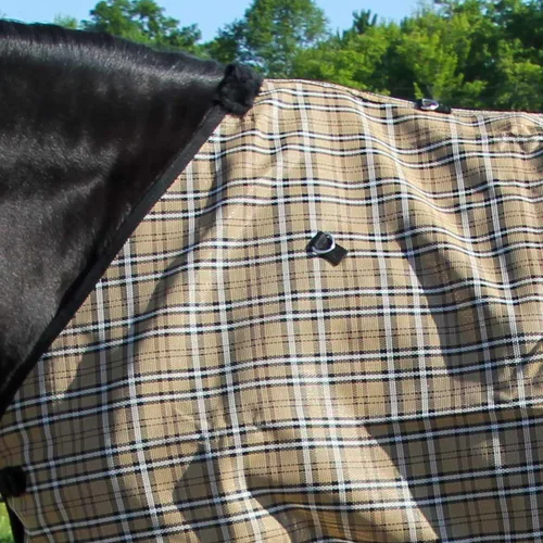 Miniatura 3 de Country Pride Textilene - Sábana para caballos, malla transpirable duradera, doble hebilla frontal ajustable, correas elásticas para las patas