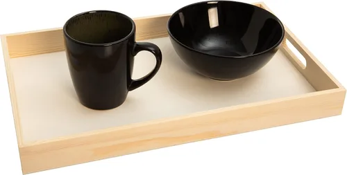 Miniatura 4 de Bandejas de madera anidadas para servir, bandejas rectangulares sin terminar con asas recortadas para manualidades, otomanos, servir y decoración