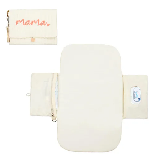Miniatura 8 de Cambiador de pañales portátil, con, para recién nacido niña y niño con bolsillo de toallitas inteligentes, fácil de limpiar, impermeable, suave