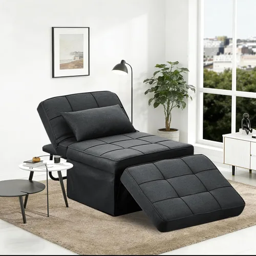Miniatura 7 de Sofá cama plegable y multifuncional 4 en 1: otomana, cama para invitados moderna con silla reclinable ajustable para habitación pequeña o apartamento