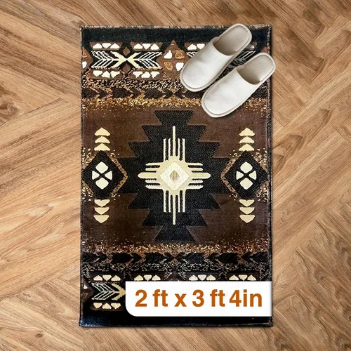 Miniatura 36 de YHSF South West - alfombra estilo nativo americano del suroeste C318 - fácil de limpiar, gruesa, suave, duradera, alfombra inspirada en tribus