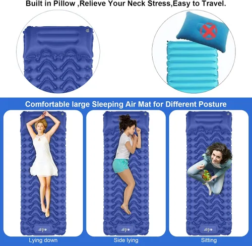 Miniatura 5 de MOXILS Colchoneta para dormir, colchoneta inflable ultraligera para acampar, bomba integrada, lo último para campamento, senderismo, Airpad, bolsa