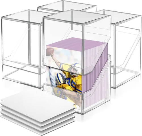 Miniatura 10 de Homthy Paquete de 6 cajas de cartas para tarjetas intercambiables, cajas de almacenamiento acrílicas Commander con capacidad para más de 600 6P