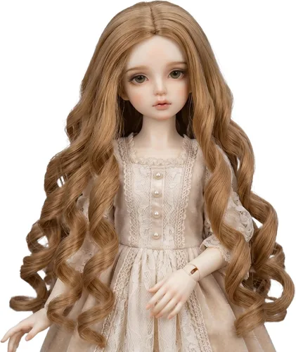 Miniatura 11 de Peluca larga recta de 8-9 pulgadas 1/3 BJD MSD DOD Pullip Dollfie peluca centro de separación DIY fabricación accesorios para el cabello