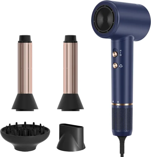 Miniatura 10 de PARWIN PRO BEAUTY Secador de pelo Air-Sonic con difusor, pantalla LED HD y secador iónico de alta velocidad de 110.000 RPM, rizadores de envoltura