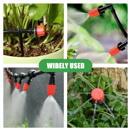 Miniatura 6 de Sistema de riego por goteo de 164 pies, sistema automático de riego de jardín de 192 piezas con rociador de boquilla de nebulización ajustable, tubo
