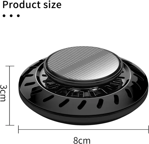 Miniatura 6 de Kwak's Ambientador solar UFO para automóvil, decoración giratoria para el interior del automóvil, divertidos accesorios para ambientador de Negro