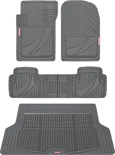 Miniatura 12 de Motor Trend FlexTough™ - Alfombrillas de goma gris para coche de alta resistencia Todo el clima y forro de carga Jumbo para SUV Set completo