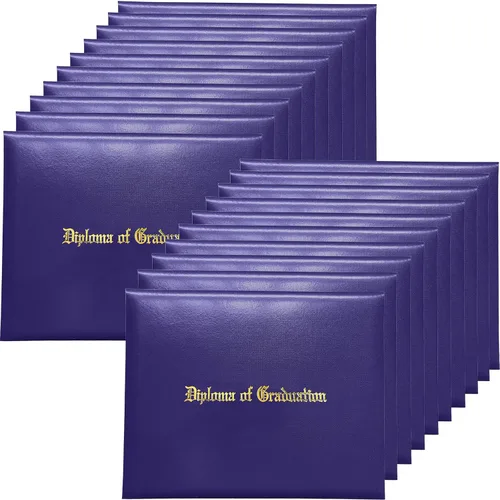 Miniatura 23 de MyGradDay Cubierta de diploma impresa 8.5x11 titular del diploma de graduación cubierta de cuero liso tamaño carta negro