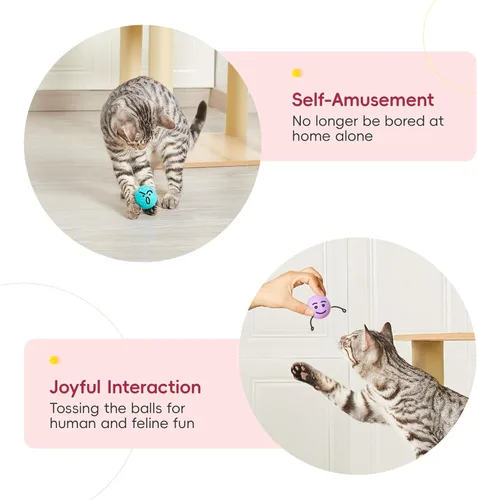 Miniatura 4 de Potaroma 12 piezas de juguetes de bola de fieltro para gatos silenciosos con hierba gatera en el interior, juguetes de ejercicio para gatos