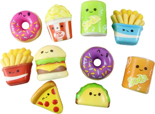 Miniatura 7 de Curious Minds Busy Bags 24 lindos juguetes esponjosos de micro alimentos de elevación lenta - Mini recuerdos de fiesta de espuma viscoelástica