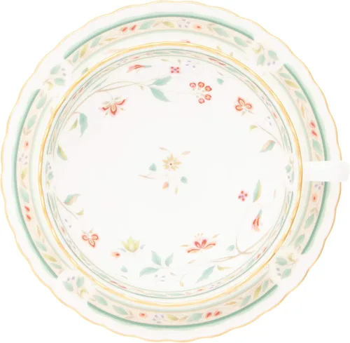 Miniatura 7 de Noritake P58043A/4409 - Taza de té y platillo (juego de pares) 6.1 onzas líquidas (180 cc) con cincel de flores para 2 invitados, porcelana de hueso