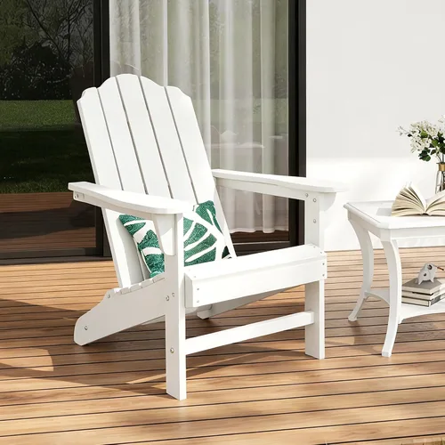 Miniatura 10 de PeakPursuit Silla Adirondack HDPE para patio, silla de césped con textura de madera, muebles de patio al aire libre para jardín y terraza