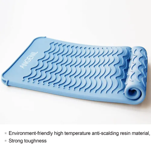 Miniatura 7 de ANGENIL Funda de almohadilla de silicona resistente al calor para varita rizador de pelo portátil, plancha plana de titanio y turmalina cerámica
