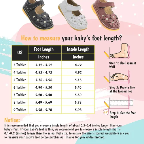 Miniatura 7 de Little Mae's Boutique Mary Jane - Zapatos chirriantes para niñas pequeñas, ideales para caminar con chirriador extraíble y correa ajustable, zapatos