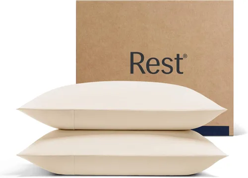 Miniatura 17 de REST® Evercool®+ Fundas de almohada refrescantes estándar, 2 fundas de almohada para piel sensible, tela con infusión de plata para un sueño