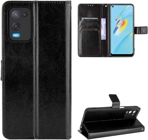 Funda para Oppo A54 4G (piel, tapa tipo cartera para Oppo A54 4G), color negro