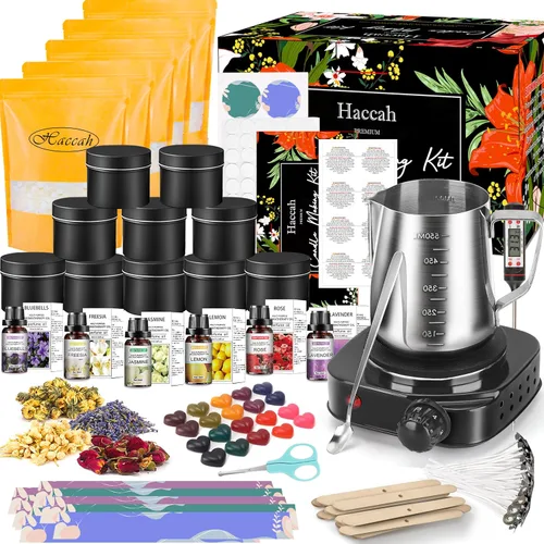 Kit completo de fabricación de velas con fundidor de cera, suministros para hacer velas, kits de manualidades y manualidades para principiantes,