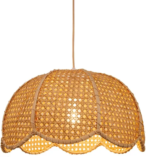 Miniatura 9 de Arturesthome Lámpara Colgante de Ratán Tejido de 1 Luz, Candelabro de Techo en Forma de Flor Tejido a Mano, Pantalla de Lámpara Colgante Hecha a