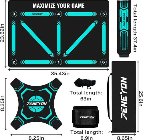 Miniatura 2 de Soccer Training Equipment,Soccer Training Mat Improve Strength,Agility and Coordination,Anti-Slip Silent Absorption Soccer Footwork Training