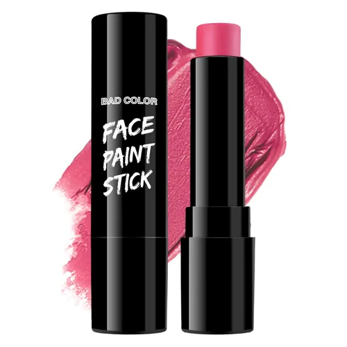 BADCOLOR Barra de Pintura Facial y Corporal Rosa, Crema Mezclable de Cobertura Completa, Pintura Negra para Ojos para Adultos, Kit Profesional de