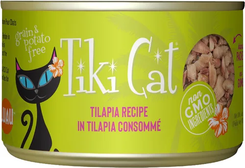 Tiki Cat Luau - Comida húmeda sin granos, baja en carbohidratos, con aves de corral o peces en consomé para gatos adultos y gatitos., color fantasía