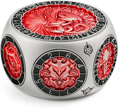 Miniatura 12 de DNDND Dados Giratorios 8 en 1 con Doble D20 – Juego de Dados Hexagonales de Metal con Temática de Monstruos D&D para TTRPG Dungeons and Dragons