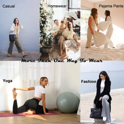 Miniatura 6 de ASIMOON Pantalones de yoga para mujer, suaves, cómodos, elásticos, sueltos, rectos, casuales, atléticos, para correr, entrenar, descansar