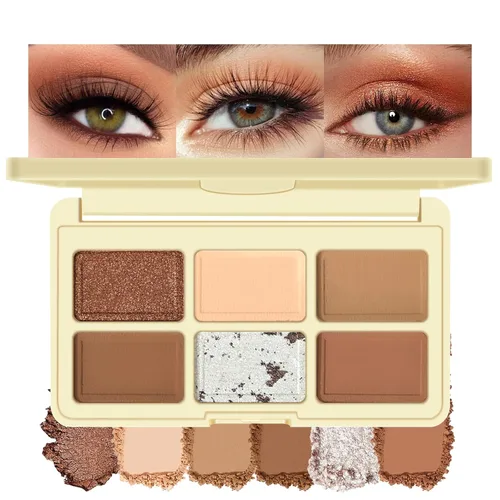 Miniatura 8 de KYDA Paleta de sombra de ojos Netural Nude de 5 colores con pincel, sombra de ojos marrón mate, paleta de ojos mate, regalo de maquillaje de ojos
