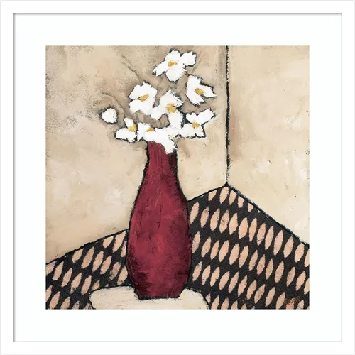 Miniatura 13 de Amanti Art Framed Wall Art Print 28x28 Retro Red Vase by Judi Bagnato, Abstract Wall Art, Modern Contemporary Decor, Medium Poster Painting Artwork