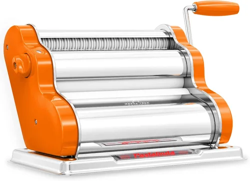 Miniatura 10 de PASTALINDA Máquina para hacer pasta Classic 260, rodillos de 10.2 in de ancho, 9 posiciones de grosor, 2 posiciones de corte, acero inoxidable, Lila
