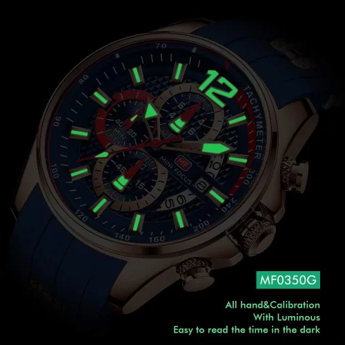 Miniatura 4 de Mini Focus Men Watch Casual Fashion Wrist Watches (ChronographWaterproofLuminousCalendar) Silicon Band Quartz Watches for Men