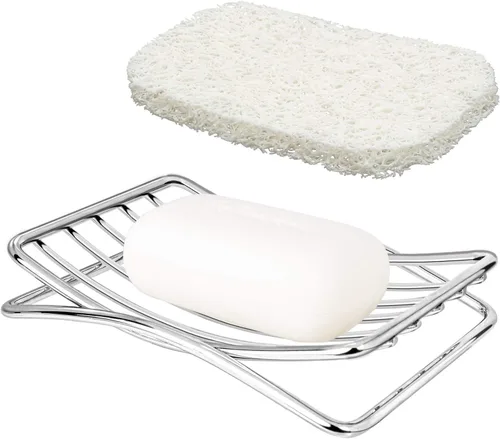 Miniatura 10 de Jabonera GUUKAR de Acero Inoxidable para Barra de Jabón en Ducha y Baño, Jabonera Autodrenante con Soporte para Esponja para Fregadero de Cocina