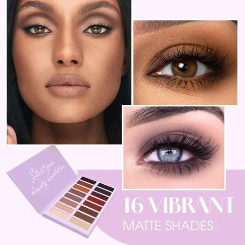 Miniatura 2 de Lamora Paleta de sombra de ojos - Paleta de maquillaje de ojos con 16 tonos mate altamente pigmentados - Vegano y mezclable