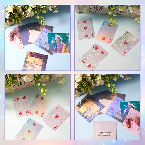 Miniatura 4 de 60 hojas laminadas holográficas transparentes con purpurina tamaño A4, papel adhesivo de vinilo holográfico, película autoadhesiva impermeable, 11.7