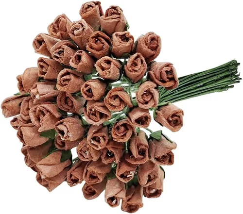 Miniatura 11 de ChangThai Design 50 piezas de papel de rosa blanca de ¼ pulgadas de diámetro, ramo de flores para álbumes de recortes, manualidades, papel