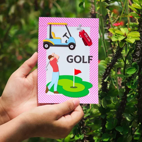 Miniatura 6 de GLOBLELAND Troqueles de corte de golf para bricolaje Scrapbooking Metal Golf Deportes troquelados Plantillas de estampado en relieve Plantilla