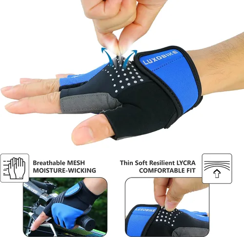 Miniatura 3 de Guantes de ciclismo para bicicleta de montaña para hombre, amortiguadores de gel SBR acolchados, palma antideslizante, ultra transpirables