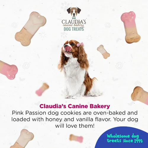 Miniatura 5 de Claudia's Canine Bakery Pink Passion Surtido de galletas gourmet para perros, 7 onzas