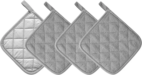 Miniatura 5 de Juego de soportes para ollas de cocina resistentes al calor, juego de agarraderas de algodón puro, salvamanteles, posavasos grandes, almohadillas