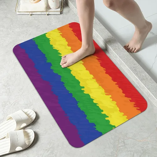 Miniatura 8 de Alfombra de baño para baño, patrón bohemio clásico, antideslizante, secado rápido, lavable a máquina, cómoda alfombra de baño para baño, bañera