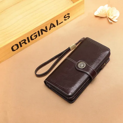 Miniatura 7 de KELEEL Cartera de cuero genuino con bloqueo RFID para mujer, Coffee), BCPLW2