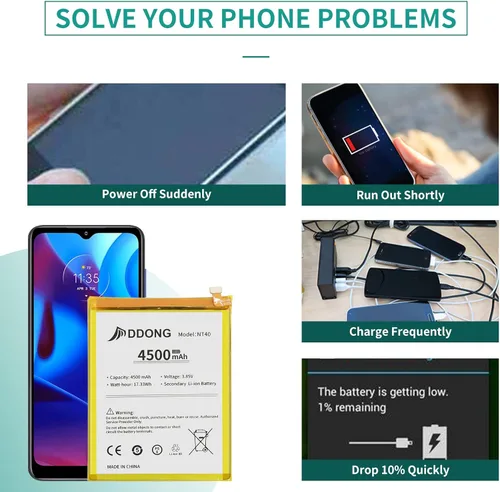 Miniatura 6 de DDONG Batería de polímero de litio mejorada NT40 Reemplazo de batería para Motorola Moto G Pure 2021 XT2163 con herramientas de reparación