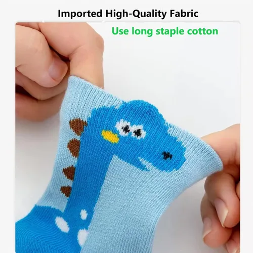 Miniatura 2 de YIPINU Calcetines de dinosaurio para niños y niñas de 1 a 3 años y 9 a 12 años, paquete de 5 calcetines de regalo para niños