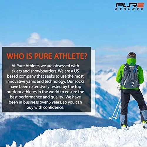 Miniatura 8 de Pure Athlete Calcetines de esquí de lana cálida de invierno Paquete de snowboard merino para mujer