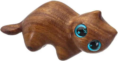 gofidin Gato tallado en madera hecho a mano, gatito tallado a mano, estatua de madera, estatua de gato, manualidades, estatuas conmemorativas,